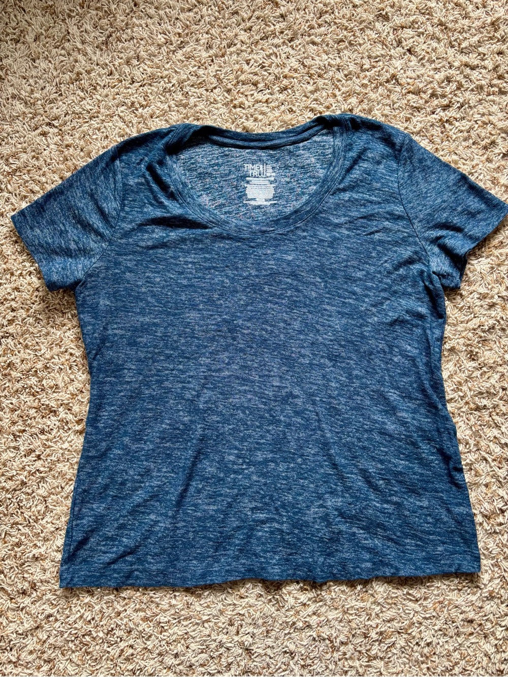 Time and Tru Women’s Heathered Blue Short Sleeve Tee Size XL